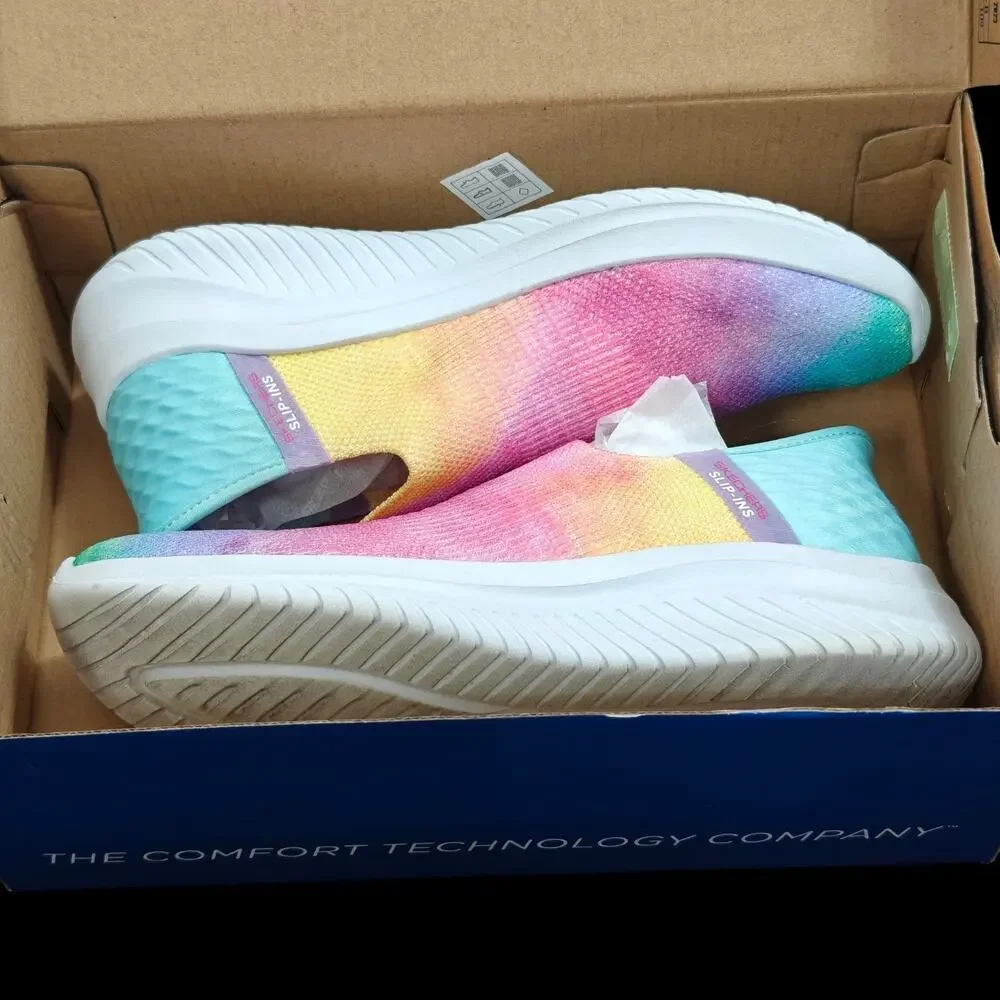 Skechers Slip-Ins Ultra Flex 3.0 Pastel Cloud Sneakers Girls Size 4.5 Kids Shoes